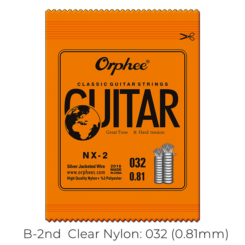 Orphee senar gitar klasik senar tunggal kawat berlapis perak nilon 028-045 untuk pemula artis gitar profesional