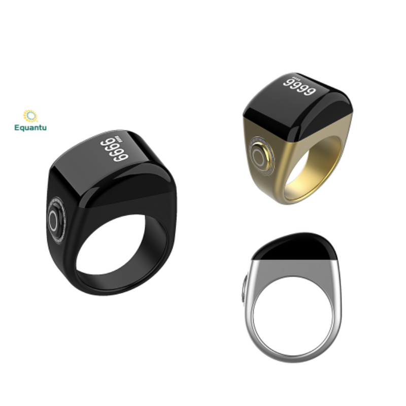 Tasbeeh-contador de anillos de Material plástico QB702Lite, dispositivo con 5 anillos inteligentes de oración, recordatorio de alarma Azan, producto musulmán