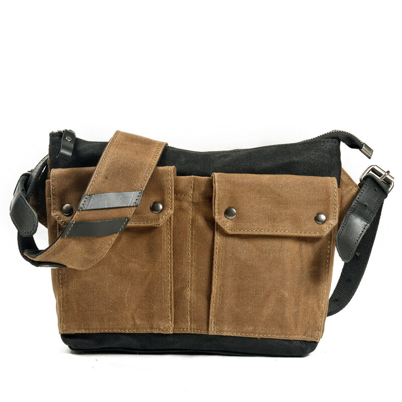 Холщовая сумка-мессенджер для мужчин и женщин, маленькая сумочка из масляного воска в стиле ретро, для повседневного отдыха, поездок на открытом воздухе