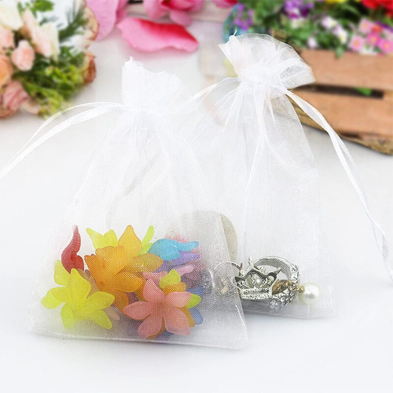 Mesh Bundle Gift Candy Bag, Christmas Party Wedding Jewelry Packaging Bag, Gift Packaging Box, 50 Pcs, 100Pcs