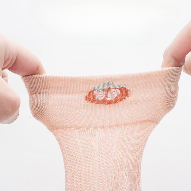 2024 летние носки для новорожденных, Корейская версия, однотонные свободные Детские Носки с рисунком, полностью из хлопка, кружевные носки