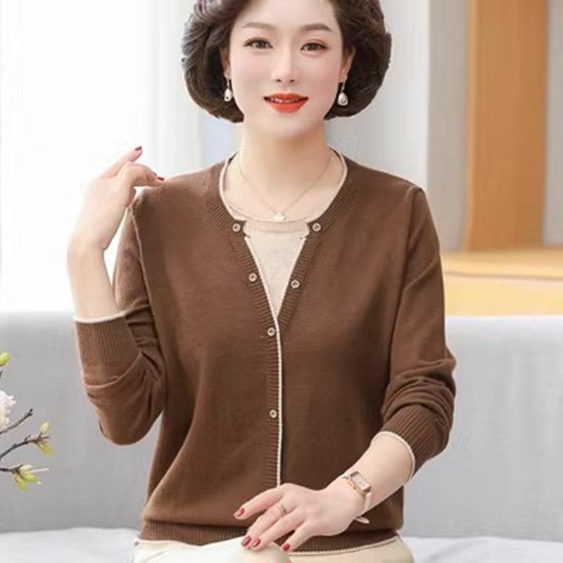 Suéteres de punto de dos piezas con botones para mujer, ropa informal holgada, Tops coreanos elegantes, otoño e invierno, 2023