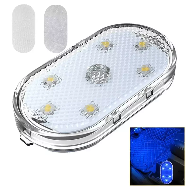 New Car LED Touch Lights Wireless Interior Light Magnetic Auto Door Light Roof Ceiling Lamp Reading Lamp USB Rechargeable 5V