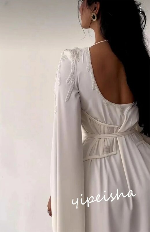 Prom Dress Saudi Arabia Classic Modern Style Formal Evening Square Collar A-line Satin Bespoke Occasion Dresses