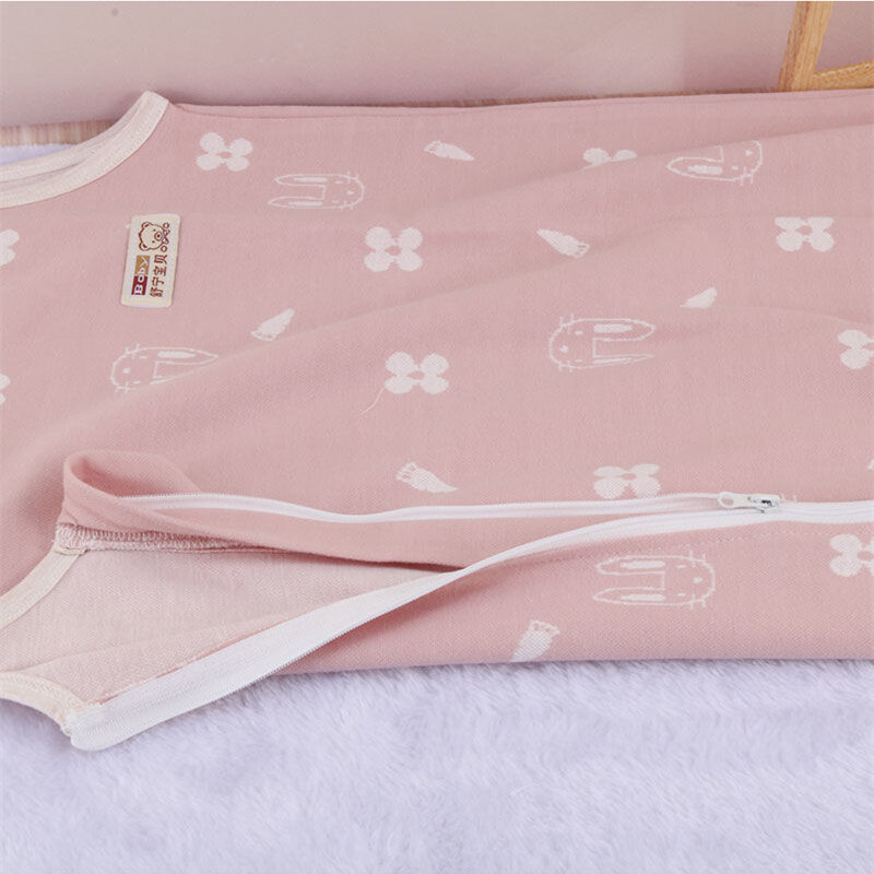 Cute Print Pattern borsa per neonato gamba pigiama integrato tipo gilet per bambini trapunta Anti-calcio sacco a pelo in cotone pigiama senza maniche per bambini