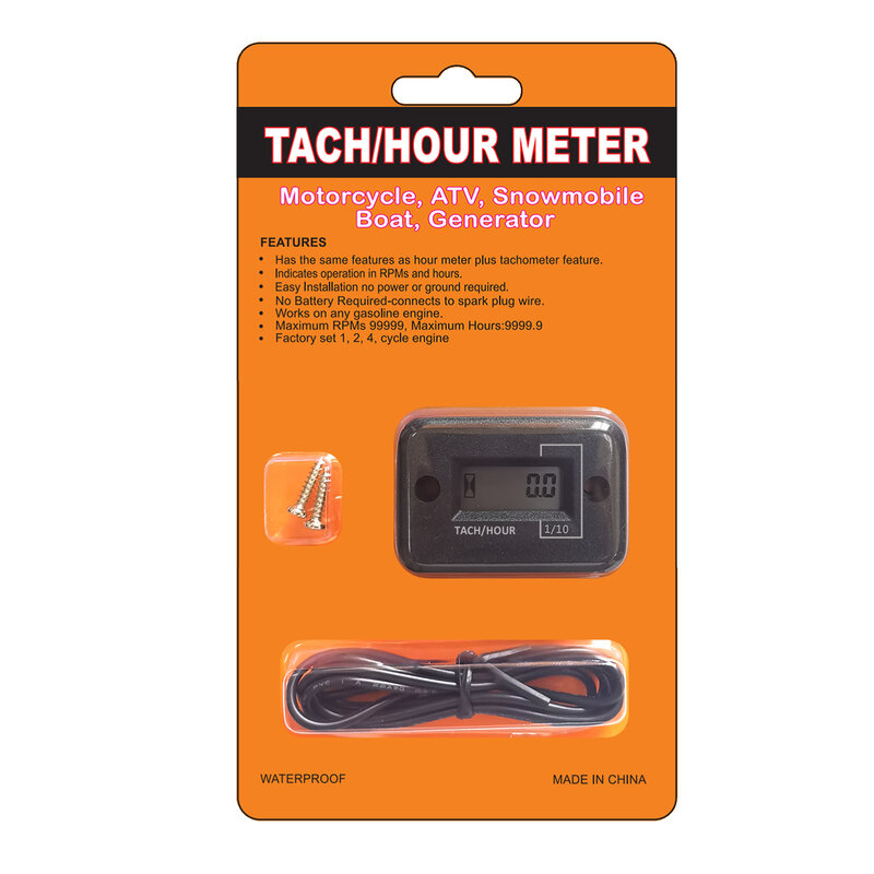 Waterproof Hour Meter Tachometer Tach Hour Meter Waterproof 2 Or 4 Stroke Waterproof Replacement Tach Hour Meter With LCD Displa