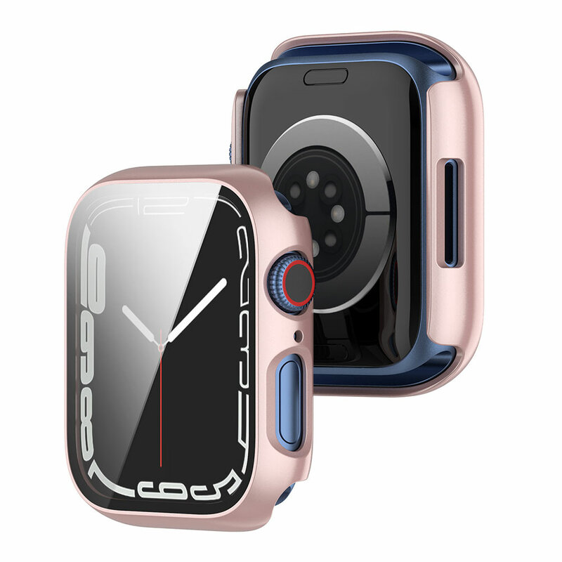 นาฬิกาป้องกันเคสสำหรับ Apple Watch Iwatch S7 41มม.45มม.Smartwatch หน้าจอกรอบกันชนฝาครอบนาฬิกา Casing PC