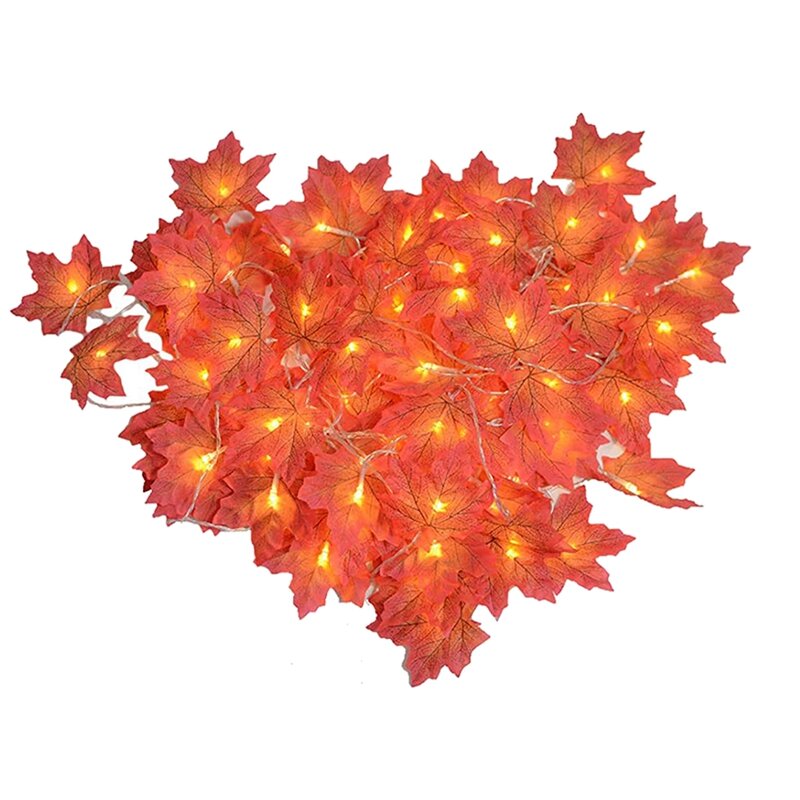 Decorações de outono para Home Leaf String Lights,Maple Leaves Garland, a pilhas, ao ar livre, Holiday Decor