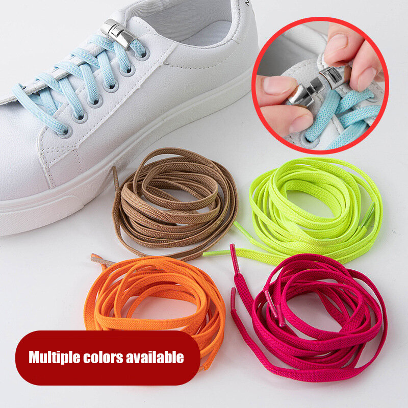 Cordones de zapatos elásticos con hebilla cruzada para zapatillas de deporte, cordones planos para niños y adultos, talla única