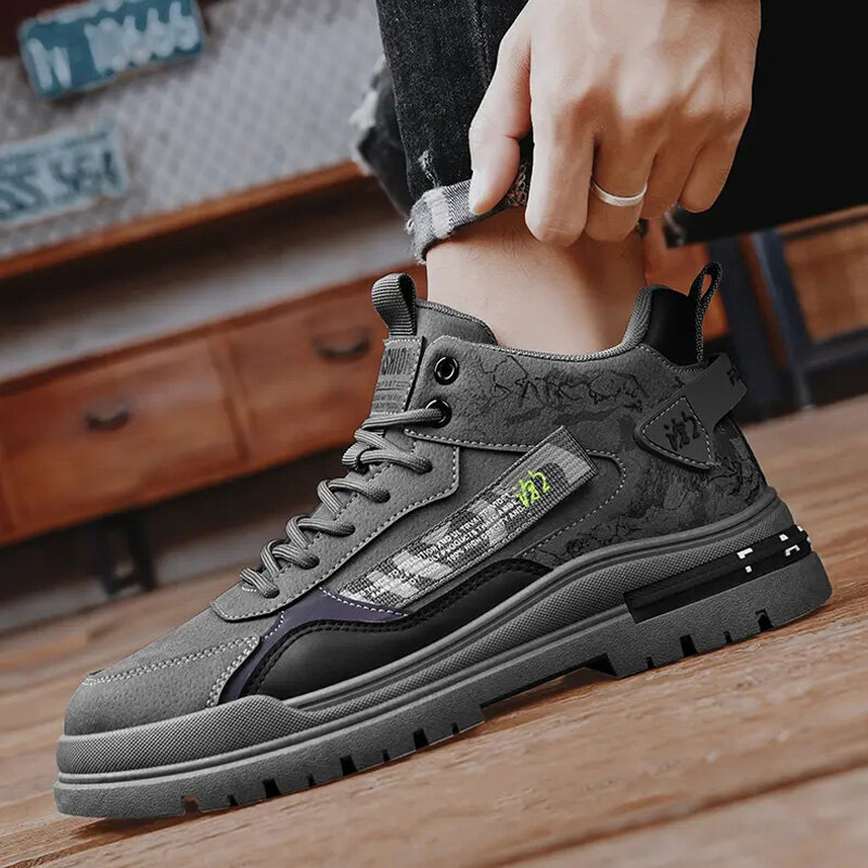 Autumn and Winter Fashion Tooling Shoes Trendy Texture Versatile Casual Shoes Comfortable Non-slip Durable Outdoor Men's Boots