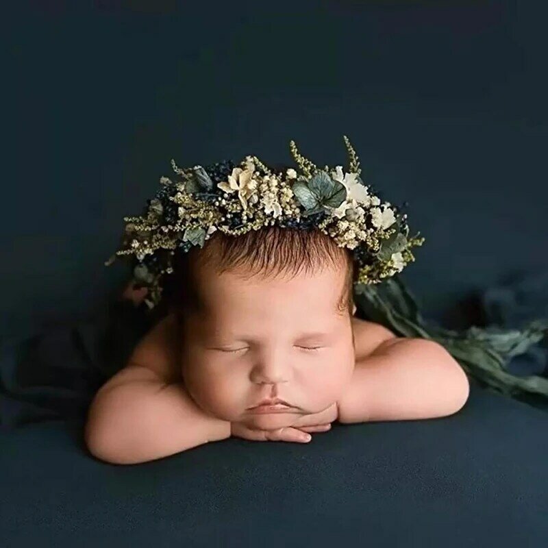 Puntelli per fotografia per neonati simulazione fascia per fiori accessori per servizi fotografici per neonati copricapo puntelli per foto
