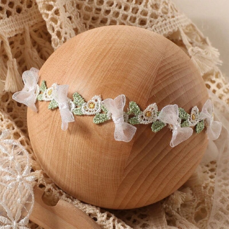 Y1ub macacão bordado flor headpieces foto do bebê posando roupa foto conjunto fantasia