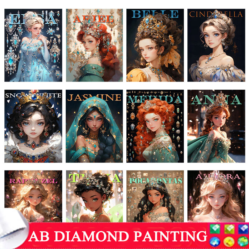 Алмазная живопись «сделай сам» AB Disney, принцесса 5D, вышивка из искусственной кожи, вышивка крестиком, детский подарок