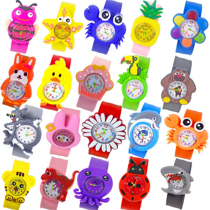 23 가지 동물 패턴 만화 완구 어린이 시계, 남아/여아 아기 생일 선물용 디지털 시계, 어린이 패트 시계