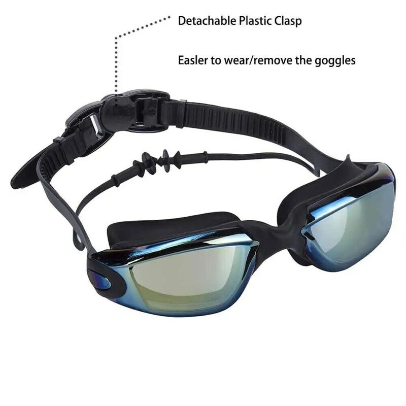 Myopia Swimming Goggles Ear Plug Anti Fog Optical Men Women Professional Prescription Swim Pool Eyewear Natacion Diving Glasses