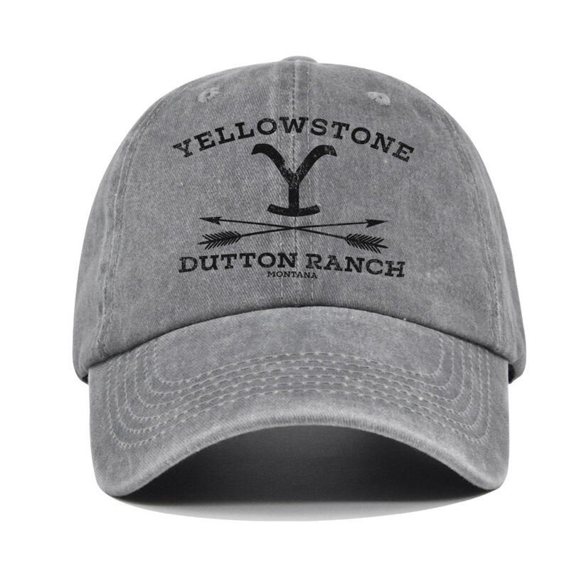 Topi bisbol Dutton Ranch Yellowstone, topi bisbol Vintage dicuci, topi ayah, topi matahari robek, topi Snapback uniseks visor
