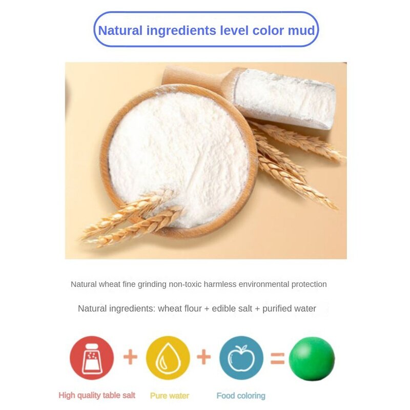 Edukacyjny zestaw 6 podstawowych kolorów ciasta do modelowania gliny pszennej-ręcznie robiony, rozpoznawanie kolorów, rozwój umiejętności majsterkowistycznych, idealny G