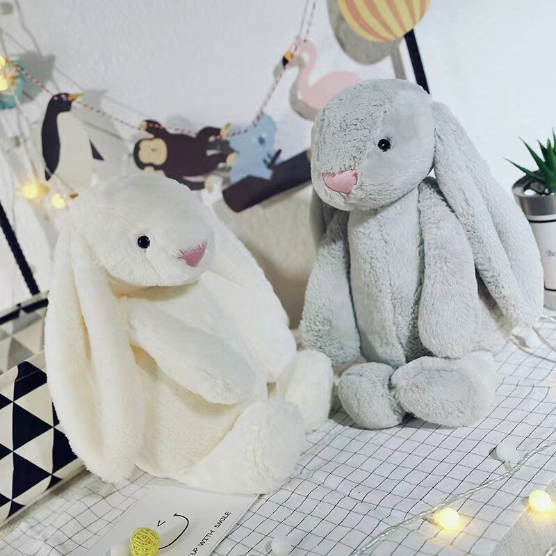 Peluches de conejo de 60cm, muñecos de peluche Kawaii, conejo, Animal grande, Lunar, juguete de Año Nuevo Chino, regalo de Pascua para amigos y niños