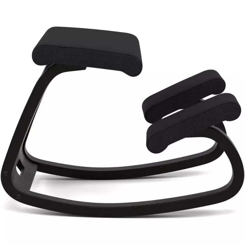 Silla arrodillada Original de Balans Variable, diseñada por Peter Opsvik (tela reviva negra con Base de ceniza negra), envío gratis