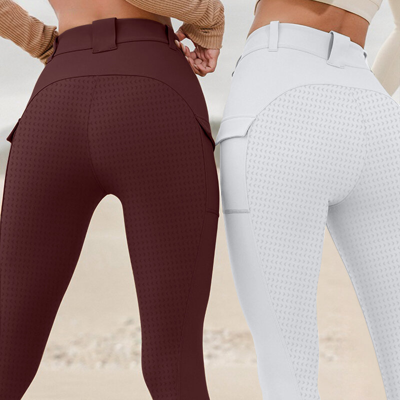 White Breeches Equestrian Leggings Horse Riding Pants Women Equestrian Clothes Black Tights Riding Pants With Full Silicon
