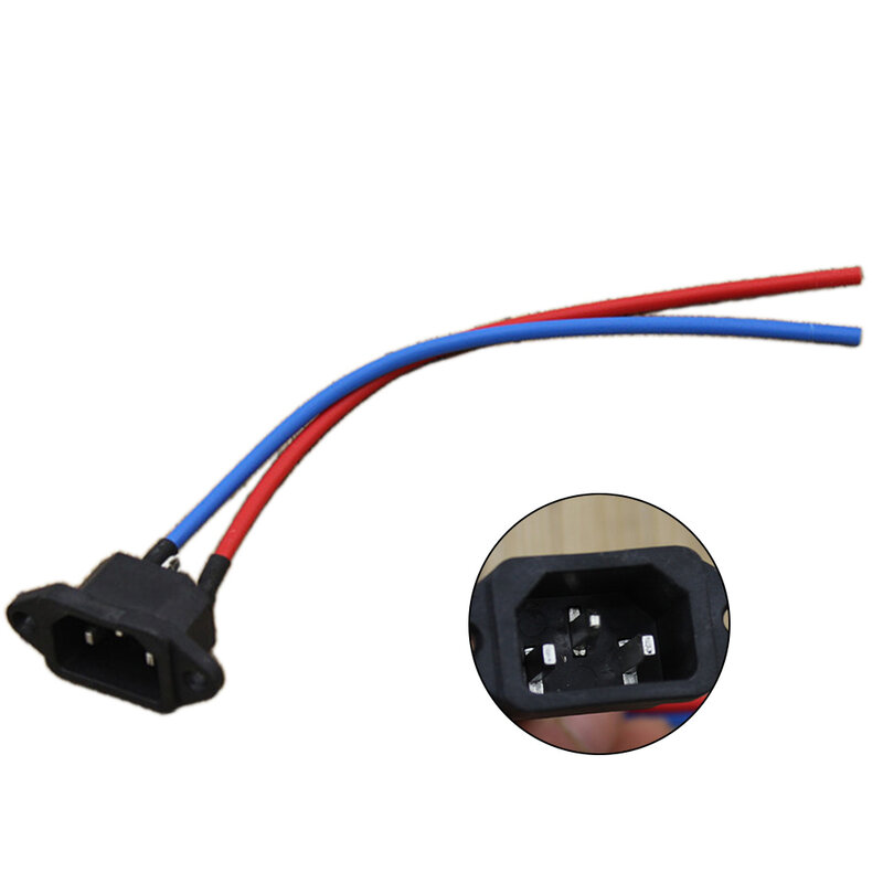 E-bike plug soquete carregador, plugue do conector da bateria, peças elétricas da motocicleta, carro, 20cm, 1pc