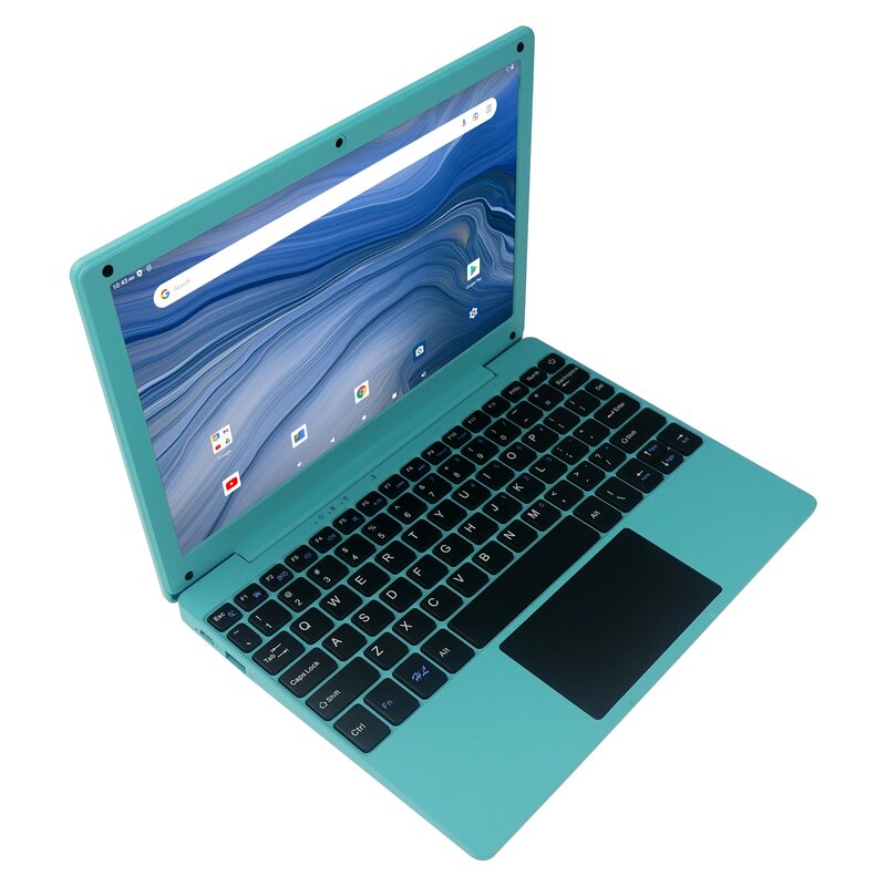 Computer portatile da 10.3 pollici Android 12 Computer Quad Core Powered Netbook 2G RAM + 64GB ROM Mini Computer portatile per bambini con borsa Mouse blu