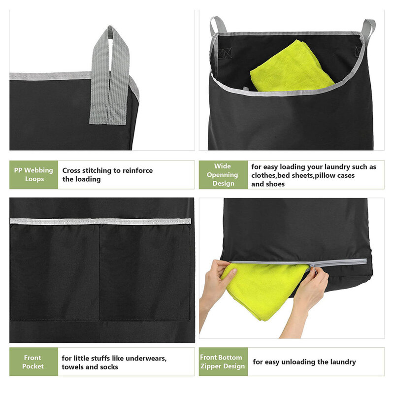 Schmutzige Kleidung Hängen Tasche Große Kapazität Erweiterbar Multi-Tasche Wäschekorb Große Öffnung Bad Kleidung Lagerung Tasche
