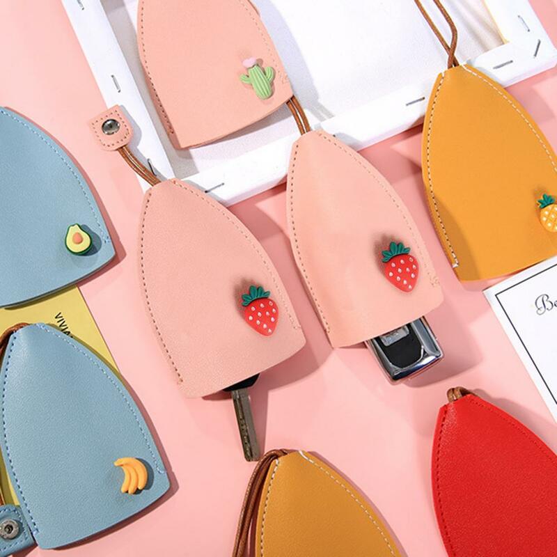 Lightweight  Practical Cartoon Household Key Bag Key Ring Faux Leather Car Key Bag Various Styles   Home Supplies