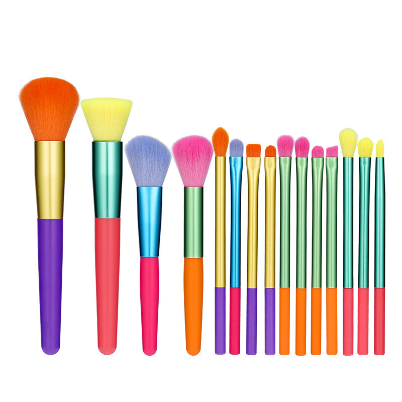 Makeup Brushes Professional Powder Foundation Eyeshadow Make Up Brush Set Synthetic Hair Colourful Makeup Brushes