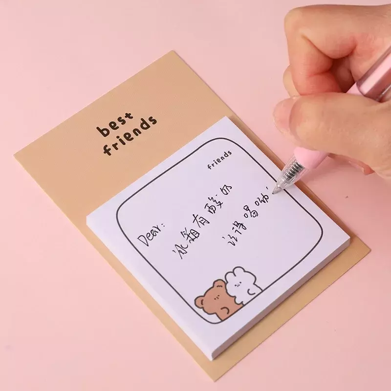 30 fogli simpatico cartone animato orso note adesive Memo Pad diario fiocchi fissi Scrapbook decorativo kawaii N Times