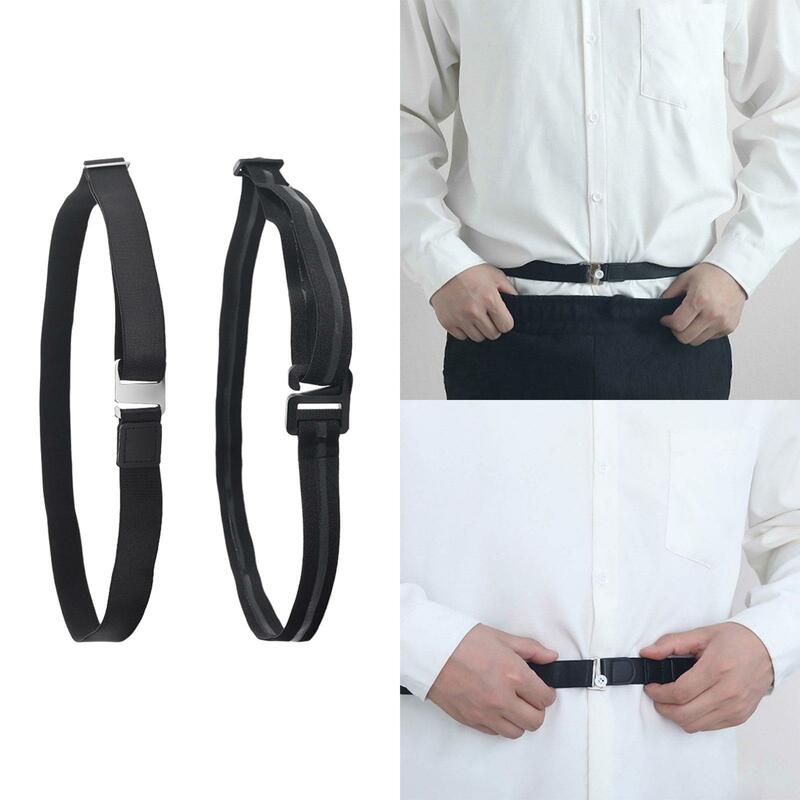 Cinturón elástico para camisa para mujer y hombre, banda de resistencia a las arrugas, correa ajustable para soporte de camisa, uniforme