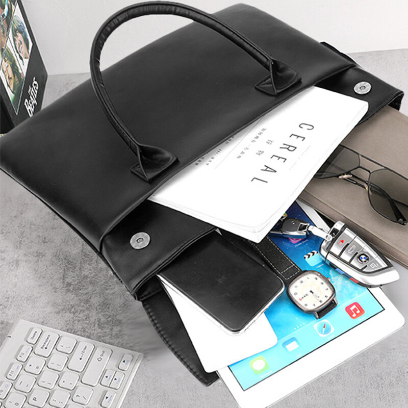 Borsa per Laptop con iniziali personalizzate di grande capacità borsa per Computer portatile semplice in pelle PU per ufficio aziendale