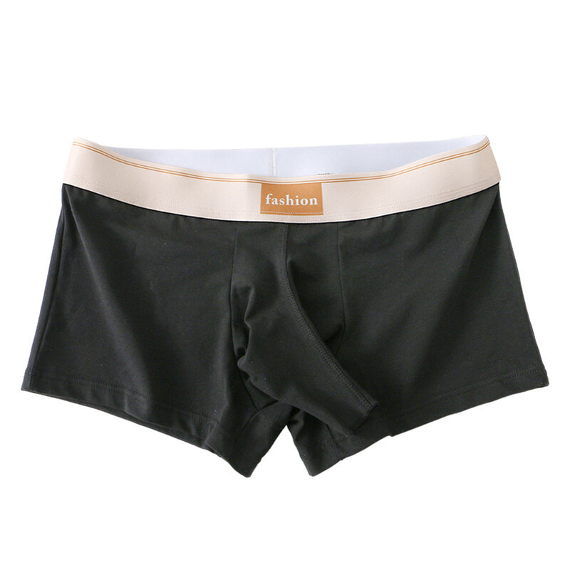 Mens Sexy Open Front Boxer Briefs Cotton Middle Waist Shorts Panties Seamless Underwear Elephant Nose Underpants Slip Homme