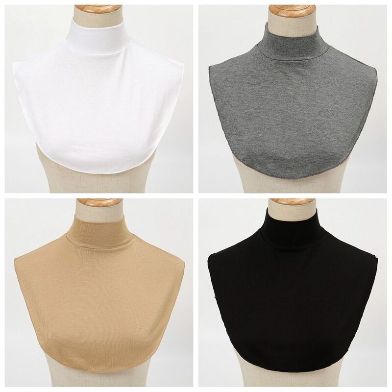 Bufanda de cuello falso Modal para mujer, camisa inferior de Color sólido, suéteres de colocación de cuatro estaciones, accesorios de camisa
