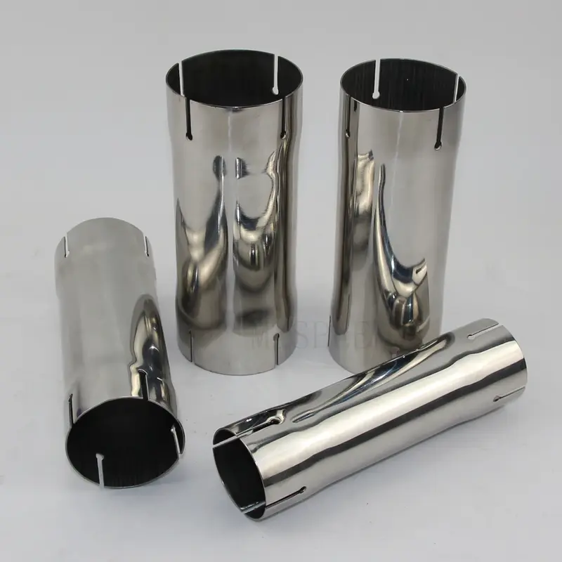 304 stainless steel 51/63/70/76mm pada nozzle clamp jenis pipa bulat dengan panjang total 200 mm