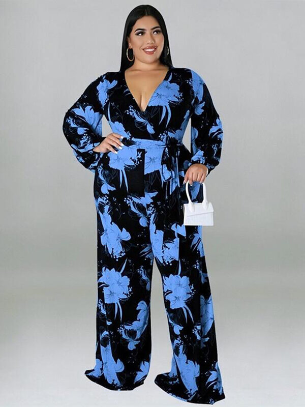 One Piece Autumn Ladies Romper Woman Jumpsuit Long Sleeve Print Loose Jumpsuit Plus Size Jumpsuit Wholesale Bulk Dropshipping