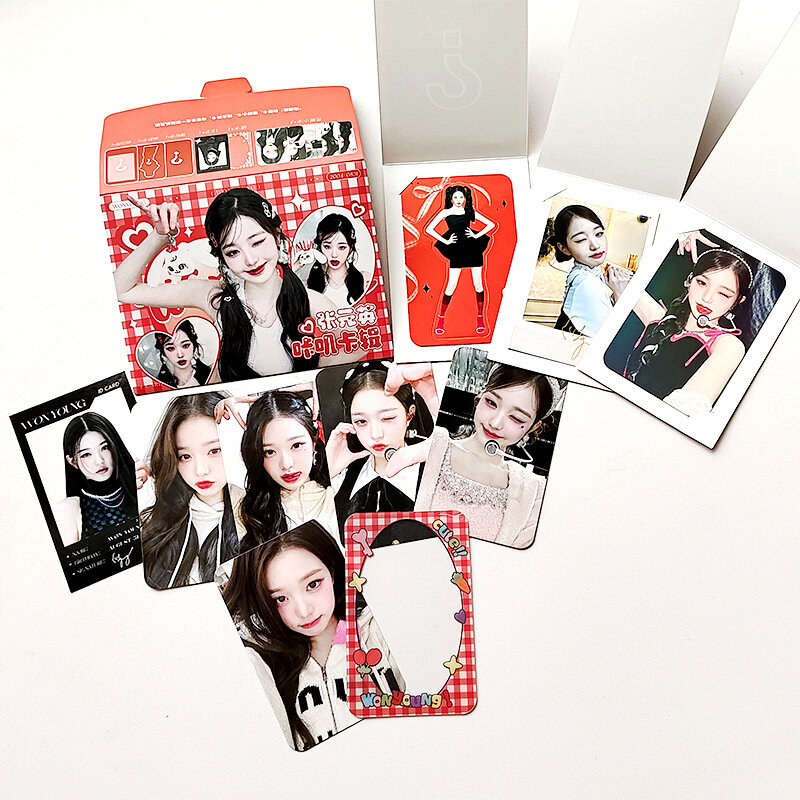 Kpop Idol IVE Wonyoung Kaji Card Collection sacchetto regalo Lomo Card busta Set Laser Small Card ID Card carta trasparente