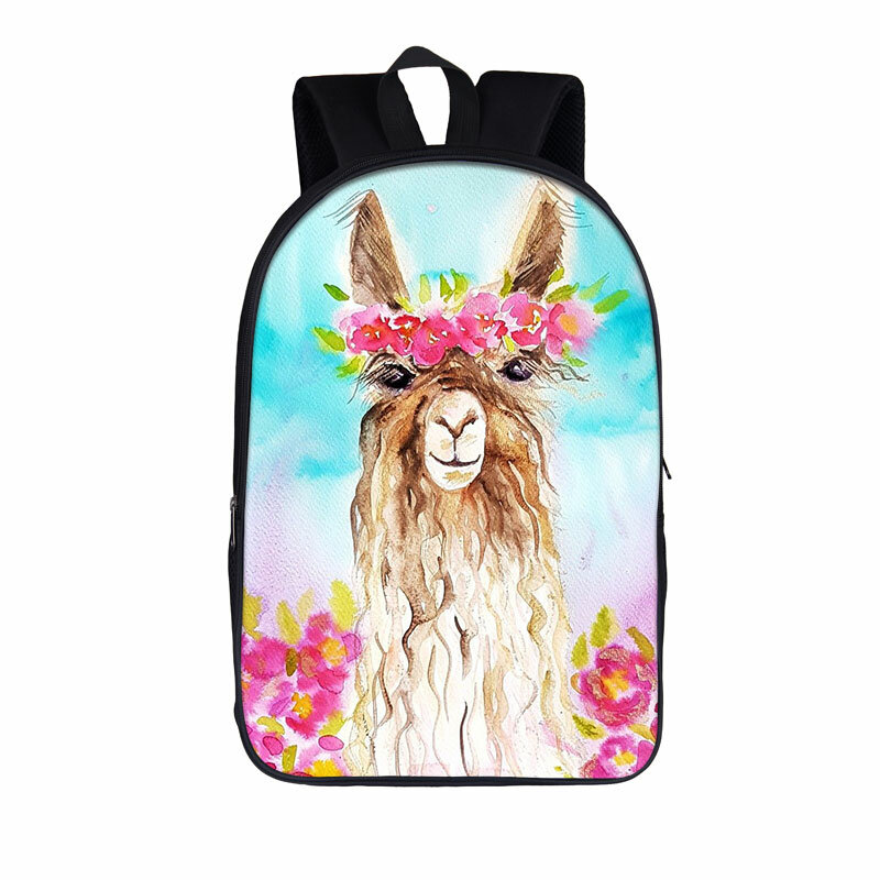 Engraçado Llama Alpaca Mochila para Adolescente, Bolsa para laptop para crianças, Mochilas escolares para crianças, Mochilas escolares para meninos e meninas