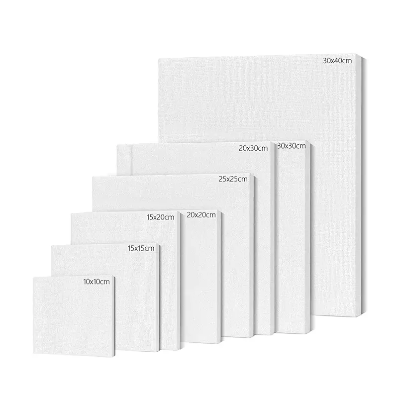 6Pcs White Blank Art Boards Mini Stretched Artist Canvas Art Board Acrylic Oil Paint Cotton Artwork Painting Framed Board Art