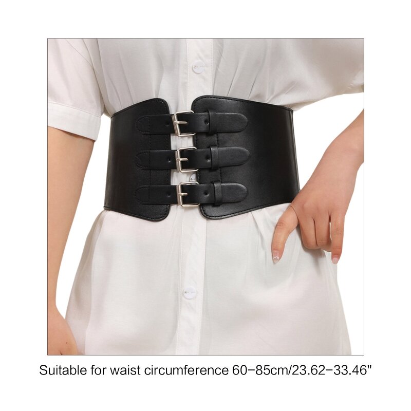 Cintura in vita gotica cintura regolabile in pelle di Halloween per donna con bretelle per Night Club da festa sottile