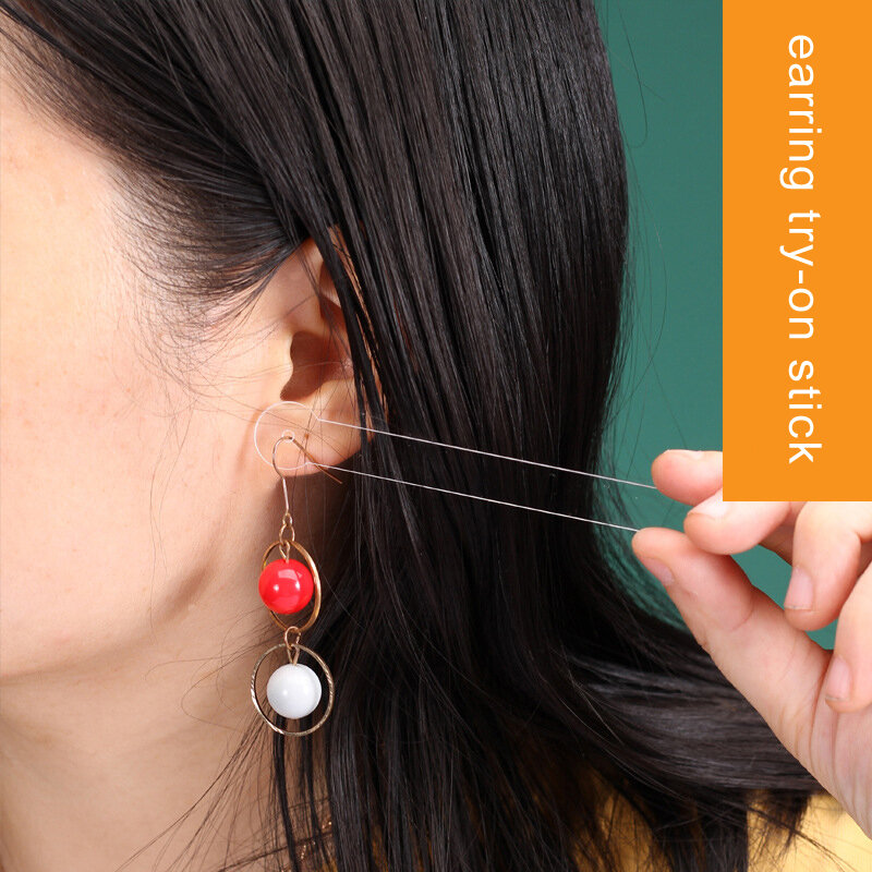 Web Celebrity acrilico orecchino prova su Stick previsioni negozio strumento speciale Ear Stud Jewelry Trial Display Holder Rack per Live Stream