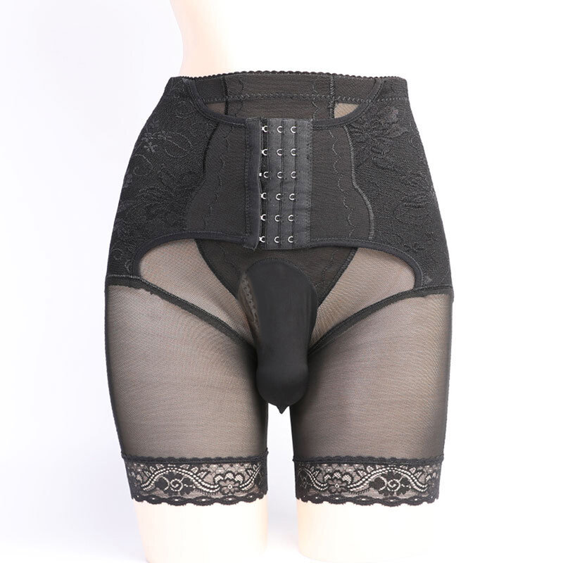 Breathable Mesh Panties for Men  Summer Waistlifting and Hiplifting Shapewear  High Waist Underwear for Comfort Black/Skin