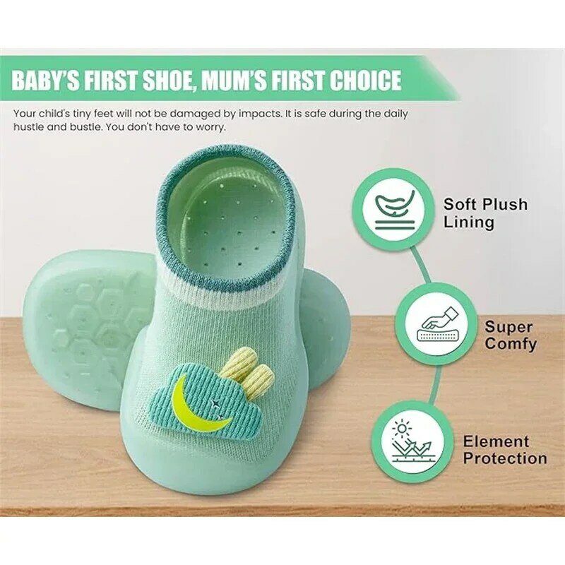 Детская обувь для первых шагов для мальчиков и девочек, Нескользящие кроссовки с мягкой подошвой, обувь-носки для малышей и младенцев