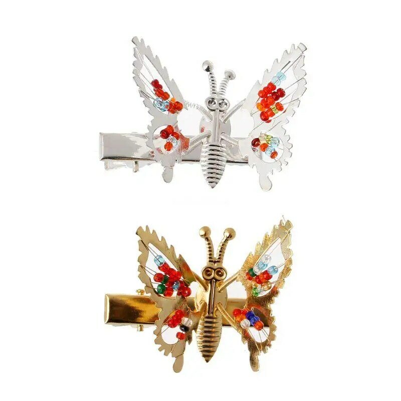 Metal para clips mariposa, clip lateral para infantil, decoración cola caballo/