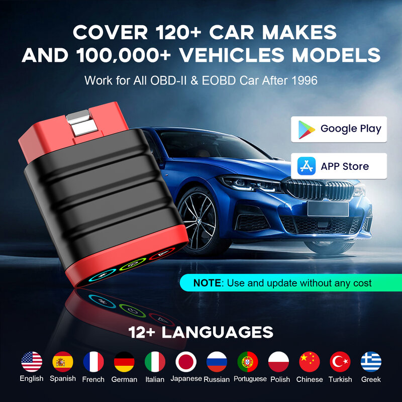 THINKCAR THINKDIAG Mini obd2 Bluetooth Scanner Alle Auto's Volledige Systeemdiagnose Levenslange Gratis Auto Diagnostic Tool Lezen/ClearCode Fout