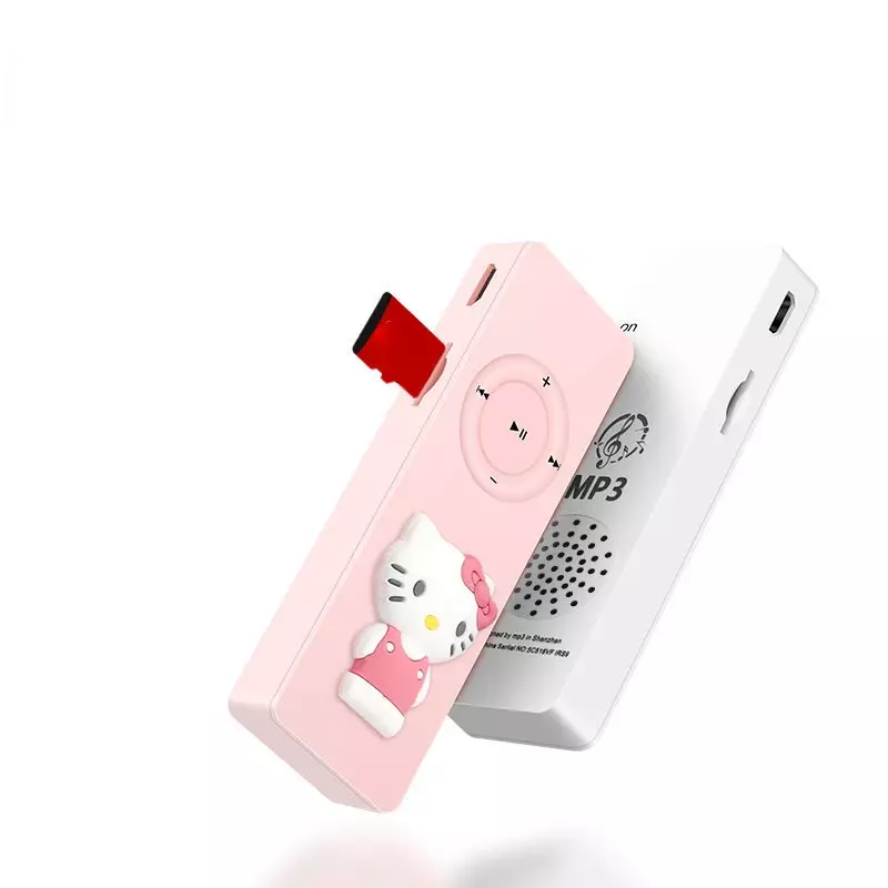 Hello Kitty Mini Mp3 Kawaii Pemutar MP3 Portabel Pemutar Musik Lucu Walkman Olahraga E-book Player Mendengar Berlari Latihan MP3