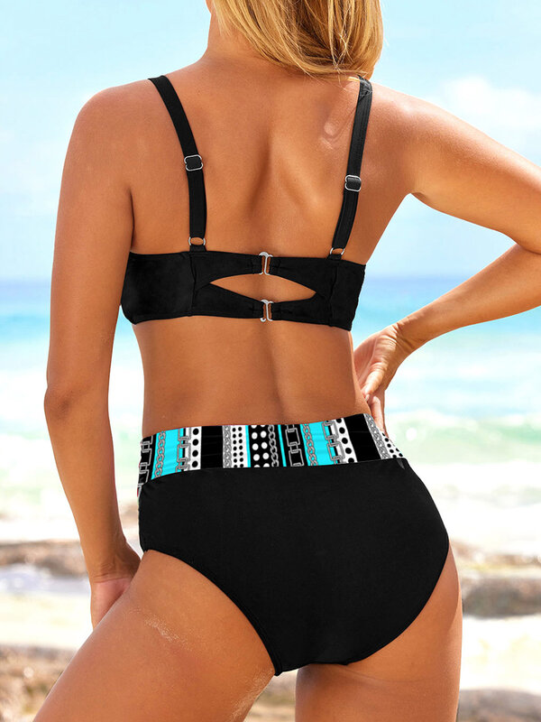 2024 Neck holder Bikini Set hohe Taille Bade bekleidung Frauen Vintage Badeanzug weibliche Beach wear Sommer Push-up Badeanzug Schwimmen Badegäste
