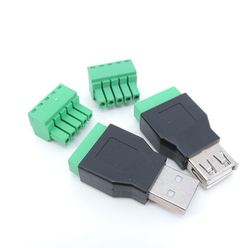USB 2.0 Type A Male Female to 5 Pin 5pin Screw Connector to USB Jack with Shield USB2.0 to Screw Terminal Plug