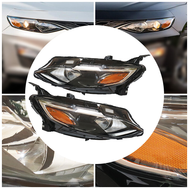 Halogan Headlight Headlamp Left / Right Side 84650573 For 2019-2020 Chevy Malibu 4-Door Sedan