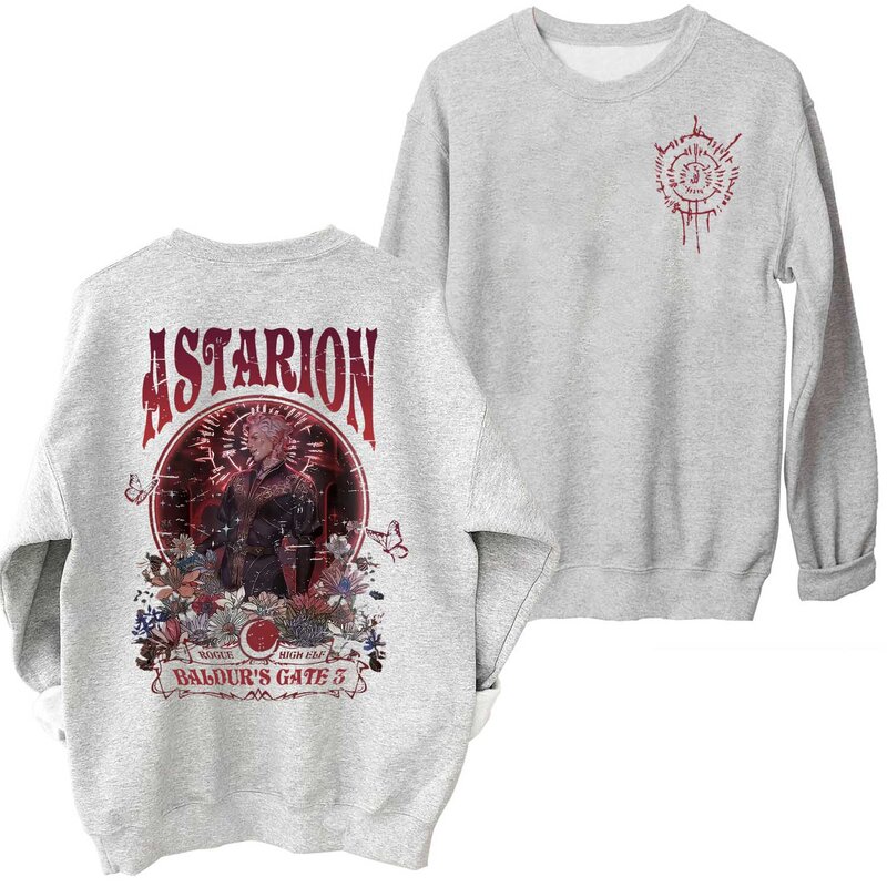 Baldurs Gate 3 Astarion bluza z kapturem Astarion Merch Astarion prezent dla fanów bluza oversize pulowerowe topy